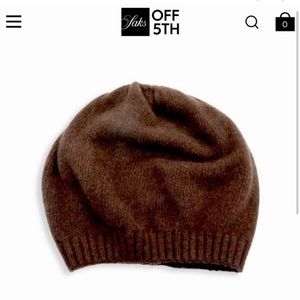 NWT Black Cashmere Beret with Ribbed Cuff - Portolano